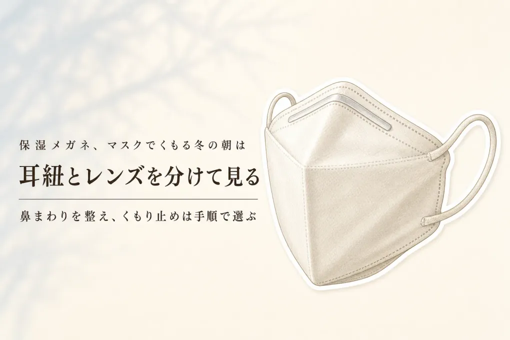 【季節先取り】保湿メガネをマスクと併用する冬の朝に｜メガネくもり止めと耳に掛けやすいマスクを比較